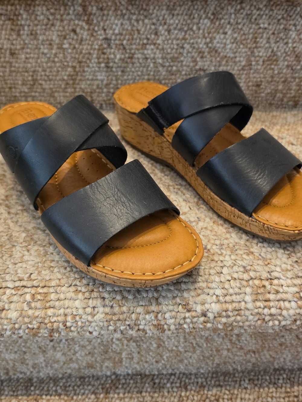 New Born Womens Luna Slide Sandals Black Sz  7